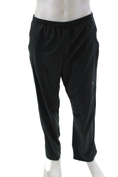 Nike Womens High Rise Drawstring Zip Ankle Athletic Sweatpants Black Size M