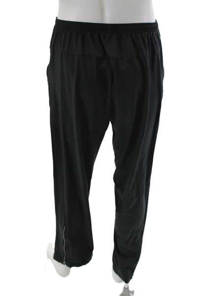 Nike Womens High Rise Drawstring Zip Ankle Athletic Sweatpants Black Size M