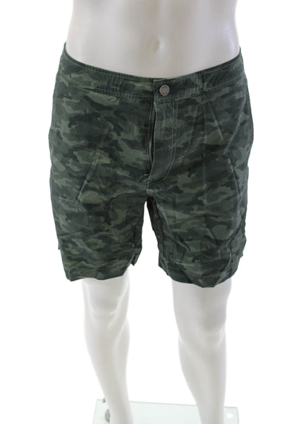 ONIA Mens Camouflaged Mesh Lined Swimming Shorts Green Size 34