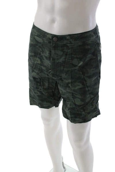 ONIA Mens Camouflaged Mesh Lined Swimming Shorts Green Size 34