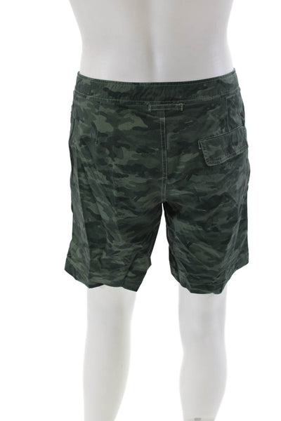 ONIA Mens Camouflaged Mesh Lined Swimming Shorts Green Size 34