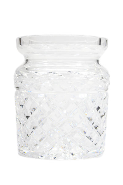 Waterford Womens Womens Crystal Geometric Textured Biscuit Jar Clear