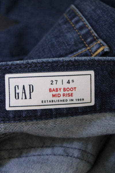 Gap Womens Cotton Medium Wash Mid-Rise Baby Bootcut Denim Jeans Blue Size 27