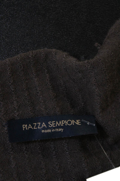 Piazza Sempione Womens Wool Textured Cardigan Sweater Top Brown Size 48