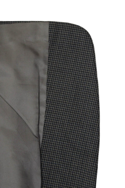 Hart Schaffner Marx Mens Houndstooth Two Button Blazer Jacket Gray Size 44