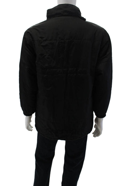 Courreges Mens Full Zipper High Neck Winter Jacket Black Size Medium