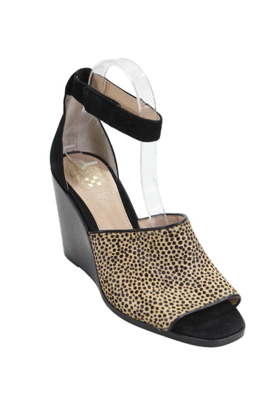 Vince Camuto Womens Animal Printed Textured Ankle Strap Colorblock Heels Size 8