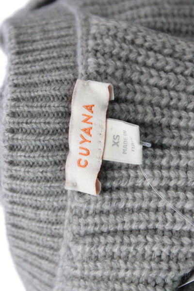 Cuyana Womens Wool Long Sleeve Back Slit Sweater Top Gray Size XS