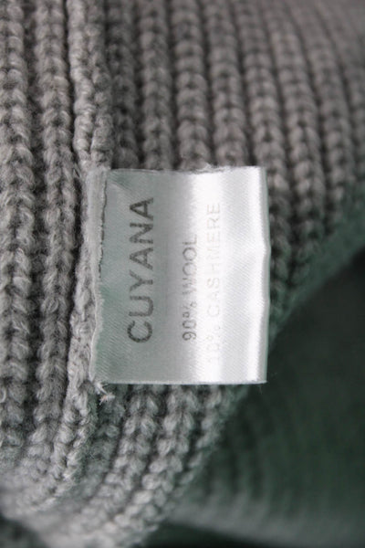 Cuyana Womens Wool Long Sleeve Back Slit Sweater Top Gray Size XS
