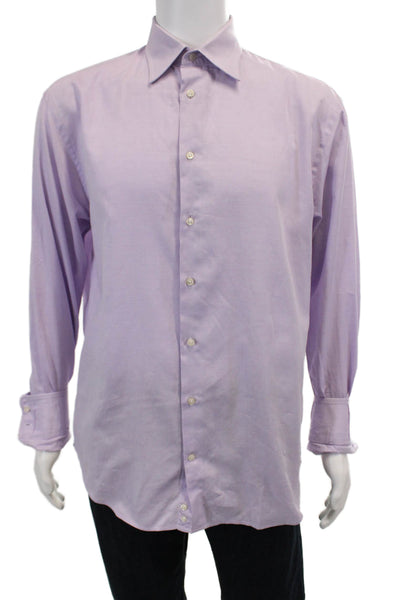 Armani Collezioni Mens Long Sleeved Buttoned Collared Shirt Purple Size 16