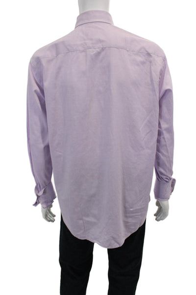 Armani Collezioni Mens Long Sleeved Buttoned Collared Shirt Purple Size 16