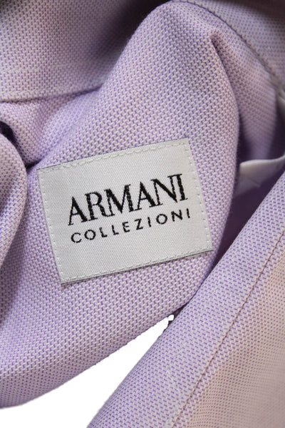 Armani Collezioni Mens Long Sleeved Buttoned Collared Shirt Purple Size 16