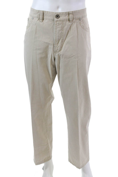 Gardeur Denim Mens Cotton Five Pocket Straight Leg Pants Beige Size 40X34