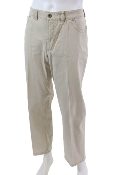 Gardeur Denim Mens Cotton Five Pocket Straight Leg Pants Beige Size 40X34