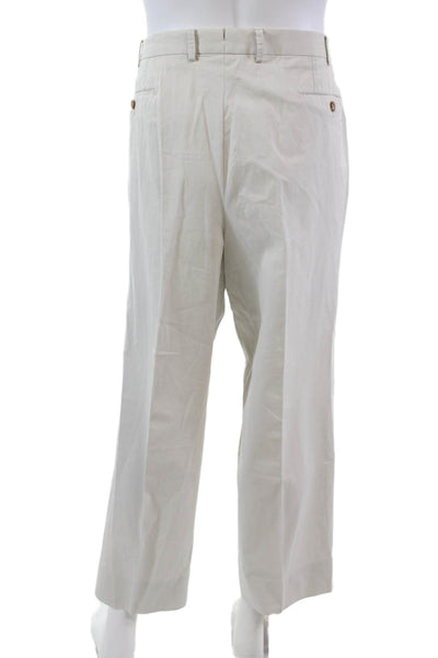 Hiltl Mens Cotton Button Closure Tapered Dress Pants Trousers Beige Size 40X38