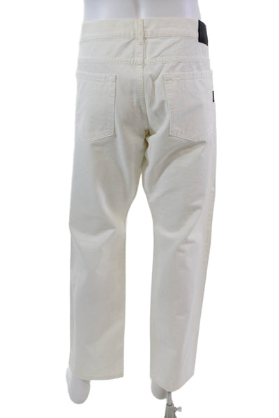 F. Façonnable Mens Cotton Five Pocket Slim Straight Leg Pants White Size 40