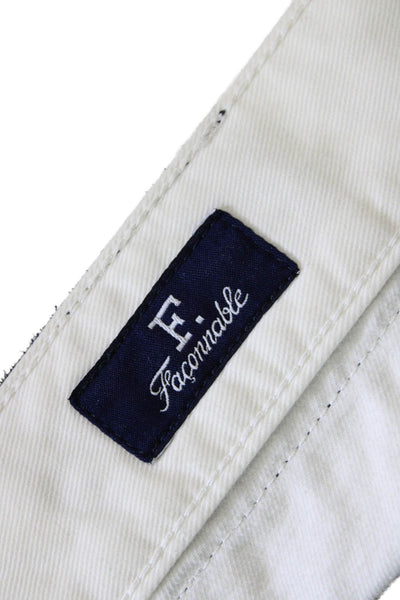 F. Façonnable Mens Cotton Five Pocket Slim Straight Leg Pants White Size 40