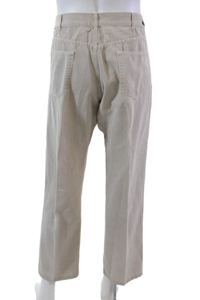 Zegna Sport Mens Five Pocket Button Closure Straight Leg Pants Beige Size 38