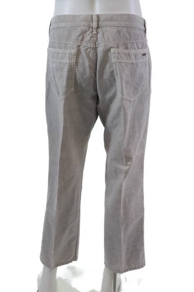 Zegna Sport Mens Cotton + Linen Blend 5 Pocket Tapered Pants Gray Size 38