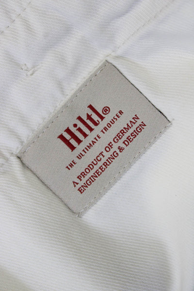 Hiltl Mens Cotton Hook Closure Straight Leg Pants Trousers Beige Size 40X38