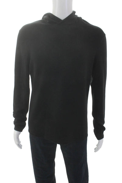 Lululemon Mens Long Sleeves Pullover Thermal Hooded Sweatshirt Black Size Small