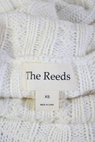 The Reeds Womens Long Sleeves Turtleneck Sweater White Wool Size Extra Small