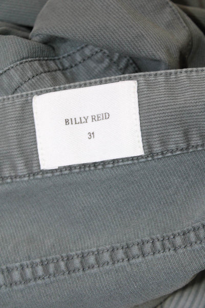 Billy Reid Mens Cotton Flat Front Straight Leg Casual Pants Green Size 31