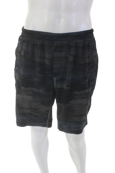 Lululemon Mens Textured Drawstring Camouflage Athletic Shorts Gray Size M