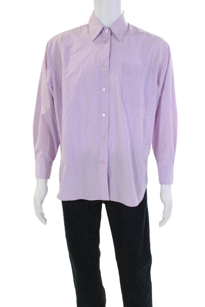 Mijeong Park Mens Cotton Buttoned Long Sleeve Top Light Purple Size S