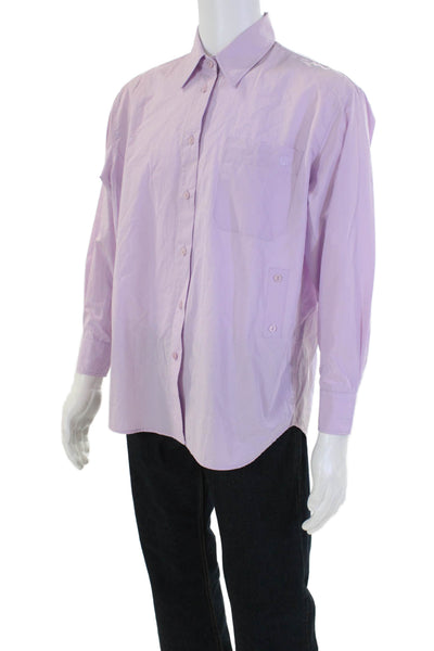 Mijeong Park Mens Cotton Buttoned Long Sleeve Top Light Purple Size S