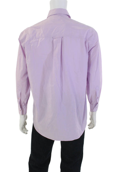 Mijeong Park Mens Cotton Buttoned Long Sleeve Top Light Purple Size S