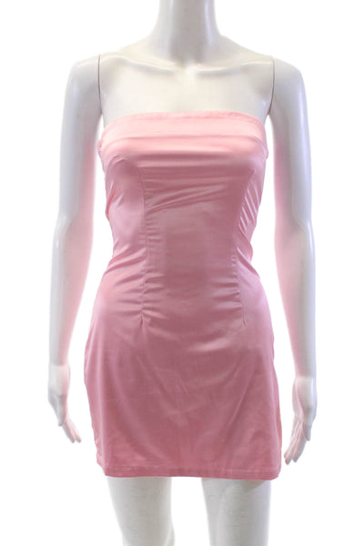 Superdown Womens Zip Back Strapless Lined Micro Dress Pink Size XXS