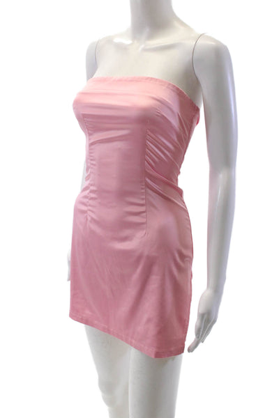 Superdown Womens Zip Back Strapless Lined Micro Dress Pink Size XXS