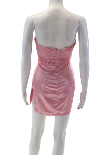 Superdown Womens Zip Back Strapless Lined Micro Dress Pink Size XXS