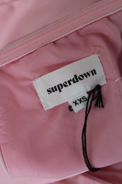 Superdown Womens Zip Back Strapless Lined Micro Dress Pink Size XXS