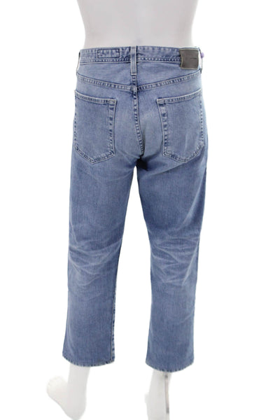 AG Adriano Goldschmied Mens Mid Rise Light Wash Straight Leg Jeans Blue Size 36X