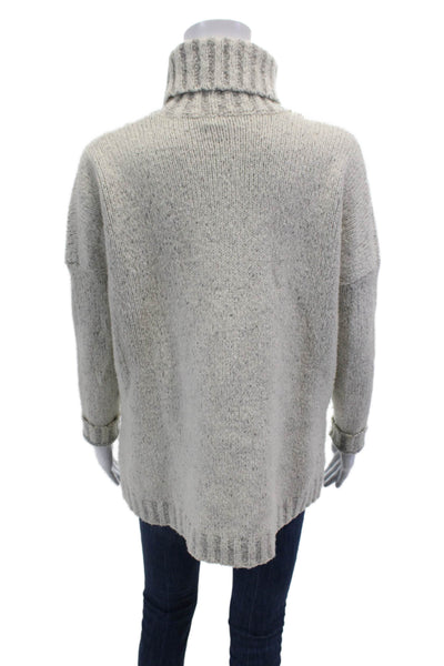 Vince Mens Wool Folded Turtleneck Long Sleeved Knitted Sweater Gray Size XS