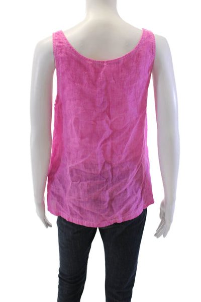Elemente Clemente Womens Linen Sleeveless Pullover Tank Pink Size 1
