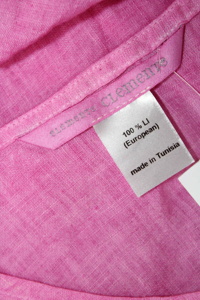 Elemente Clemente Womens Linen Sleeveless Pullover Tank Pink Size 1