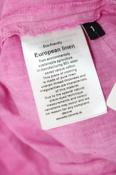 Elemente Clemente Womens Linen Sleeveless Pullover Tank Pink Size 1