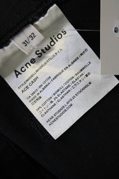 ACNE Studios Mens Cotton Denim Five Pocket Skinny Jeans Black Size 31X32