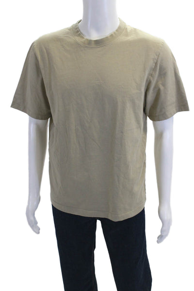 Lululemon Mens Short Sleeve Crew Neck Boxy Tee Shirt Brown Cotton Size Medium