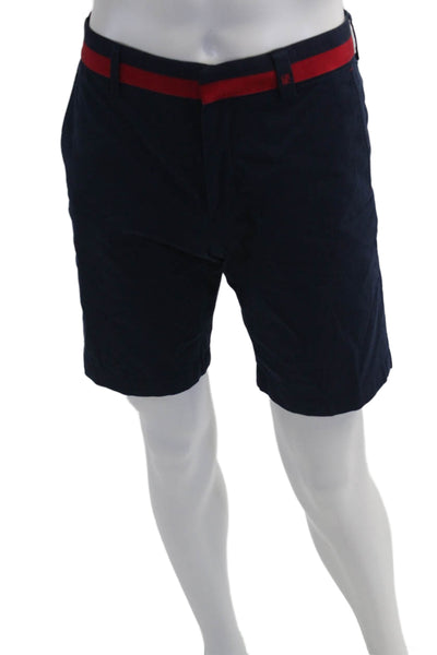 CH Carolina Herrera Mens Zipper Fly CH Logo Trim Shorts Navy Cotton Size 30