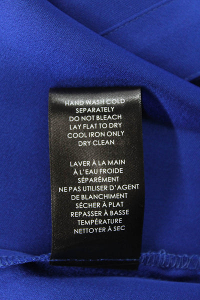 Badgley Mischka Womens V-neck 3/4 Sleeve Wrap Dress Ink Blue Size M