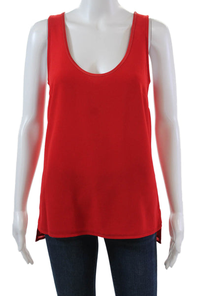 Badgley Mischka Womens Scoop Neck Sleeveless Layered Blouse Top Red Size XS