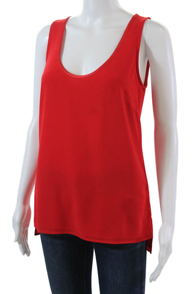 Badgley Mischka Womens Scoop Neck Sleeveless Layered Blouse Top Red Size XS