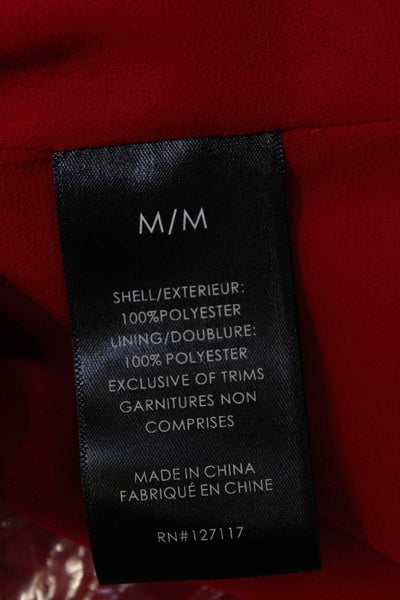 Badgley Mischka Womens Scoop Neck Sleeveless Layered Blouse Top Red Size M