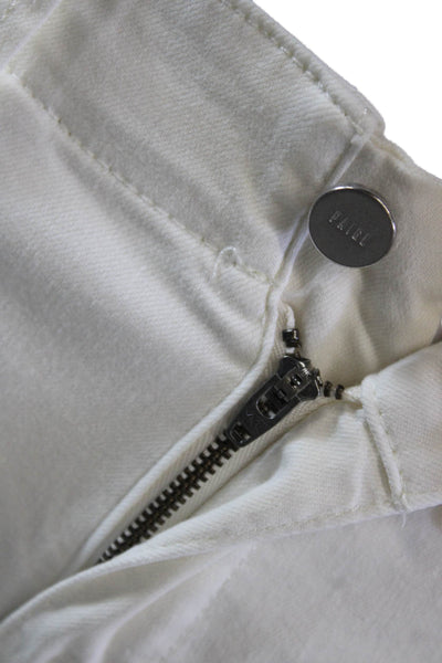 Paige Womens Cotton Zip Wide Leg Light Washed Jeans White Size EUR 25