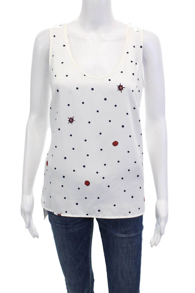 Badgley Mischka Womens Modele BST1438 Ivory Multi Graphic Top White Size XS