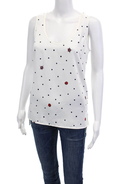 Badgley Mischka Womens Modele BST1438 Ivory Multi Graphic Top White Size XS